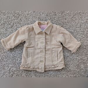 Girls Old Navy Corduroy Quilted Jacket 12-18m Tan Pink